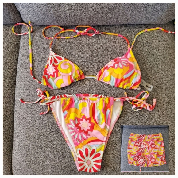 New Shein 3pc Bathing Suit Set Size L - Picture 2 of 7